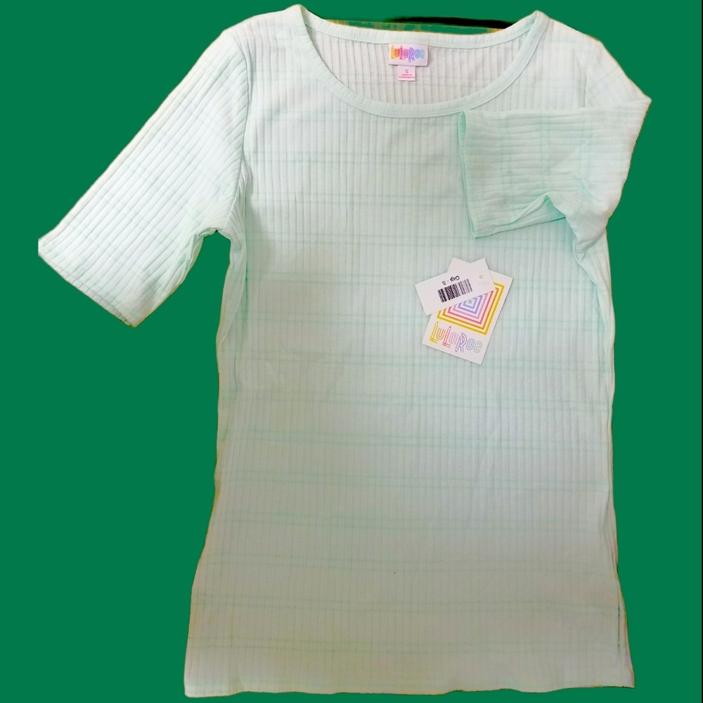 LLR_Ribbed Striped Mint "Gigi" Fitted Top